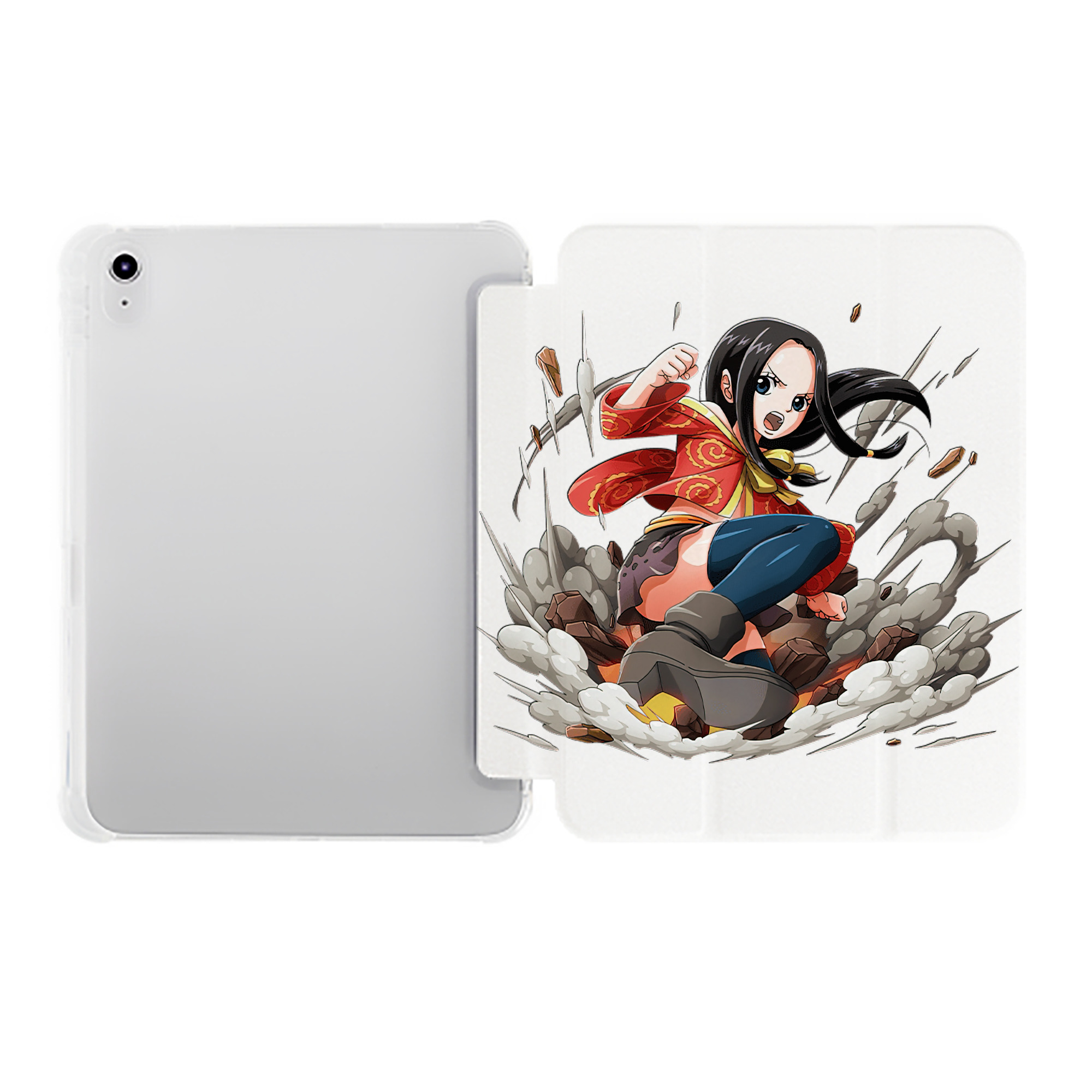 （画像用） ワンピース ボア・ハンコック ONE PIECE Boa·Hancock IPad ケース ペン収納付き 三つ折りスタンド PUレザー×シリコン 対応機種9.5/10.5/10.9インチ